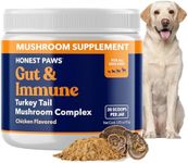 Honest Paws Dog Digestive and Immunity Booster – Turkey Tail Mushroom Blend - Shiitake, Reishi, Maitake Mushroom Extract Formula - No Filler, No Additives - (1.05 oz)