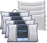 Silentnight Wellbeing Collection Cool Touch Pillow 4 Pack Luxury Cooling Gel Pillow Stay Cool At Night Prevent Overheating For Side Back Sleepers - Medium Support Bed Four Pillows