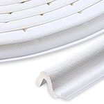 Weather Stripping Door Seal Strip for Door/Window Frame, Kerf Wide X 26 Feet "Q" Foam with PVC Flange Slot Installation Seals Large Gap (White)