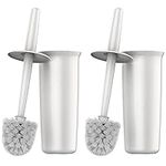 MR.SIGA Toilet Bowl Brush and Holder for Bathroom, White, 2 Pack