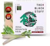 The Black Stuff Mens Natural Soap - Longer Lasting Handmade All Natural Mens Soap - Irish Mountain Rain Soap for Men