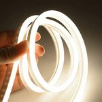 LIGHTZILLIA Neon LED Strip Light Water Proof, Super Bright & Powerful LED Rope with Amazing Lighting for Home Decoration, Bedroom, Living Room, Upstairs, Parties, Wedding, Christmas (White, 40)