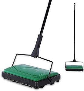 Yocada Carpet Sweeper Cleaner for Home Office Low Carpets Rugs Undercoat Carpets Pet Hair Dust Scraps Paper Small Rubbish Cleaning with a Brush Green