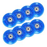 InciFuerza 70mm Silent Glowing Inline Skate Wheels 8 Pack, 82A Durable Polyurethane for Smooth & Speedy Skating (70mm)