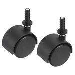 PATIKIL Vacuum Cleaner Front Wheel, 2 Pack Cleaner Nylon Small Universal Wheels Assembly Replacement for Vacuum Cleaner Dryer, Black