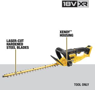 DEWALT 18V XR Cordless Hedge Trimmer – Bare Unit, Yellow