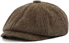 JAOAJ Mens Newsboy Herringbone Flat