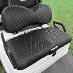 LEAPGOMAX Yamaha Golf Cart Seat Cover for Yamaha G29&Drive 2 Made Thick Premium Marine Leather with Custom Diamond Stripe Soft Comfortable/Anti-Scratch/Anti-Fading/NO Stapler Required