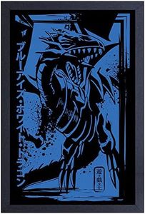 Pyramid America - Yu-Gi-Oh Blue-Eyes White Dragon-Japanese Style - Framed Poster Print