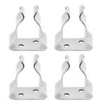 Saihisday 4Pcs Stainless Steel Boat Hook Spring Clamp Holder Spring Clip Silver Bracket Clip for Boat Hook, Boat Pole, Gaff, Fishing Rod, Oar, Paddle, Brooms (Big)