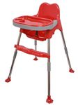 My Giraffe - 3 in 1 - Easy to Clean - Spotty Baby Dining Chair with Footrest,Upto 20 kgs, Red-Grey Color