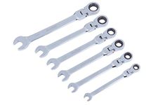 Blue Spot 04312 6 Piece Flexible Head Ratchet Spanner Set, Multi-Colour, Set of 6