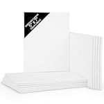 Belle Vous Blank Canvas (12 Pack) - 13 x 18cm (5 x 7 inches) - Small Pre Stretched Canvas Panel Boards - Suitable for Acrylic and Oil Painting Also for Sketching and Drawing