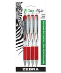 Zebra Pen Z-Grip Flight Retractable Ballpoint Pen, Bold Point, 1.2mm, Red Ink, 4-Count - 21934