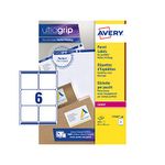 Avery L7166 Printable, Customisable Parcel Shipping Labels, Laser Printers, 6 Labels Per A4 Sheet, 600 Labels, UltraGrip, White,99,1 x 93,1 mm