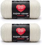 Red Heart Super Saver Jumbo Yarn, 2 Pack, Aran 2 Count