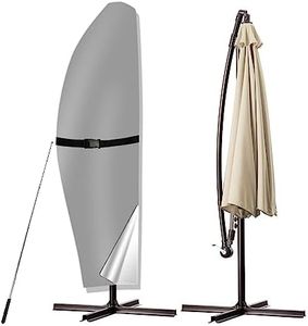 POYEE Umbrella Cover, 420D Waterproof Outdoor Patio Umbrella Cover for 9ft to 13ft Cantilever Offset Umbrella, Black