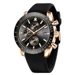 BY BENYAR Watch for Men Analog Quartz Chronograph Waterproof Luminous Designer Mens Wrist Watches Business Work Sport Casual Dress Watch with Silicone Strap Elegant Unique Gifts for Men