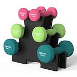 PROIRON Neoprene Dumbbell 12kg Set with Stand (1 kg+2kg+3kg in pair)