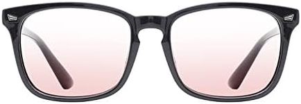 TIJN Blue Light Glasses for Women Square Frame Computer Glasses Pink Lens Gradient Glasses