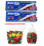 Slide-Rite Storage Slider Bags 30 Pcs Reusable Freezer Ziplock Bags Ziplock Pouches for Storing Food, Resealable Plastic Food Bags to Maintain Freshness - Pack of 2 (500 Gram)