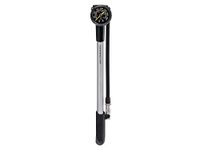 Topeak Pocket Shock DXG XL Bike Mini Pump, Long Version for Home/Shop use with dial Gauge 360 PSI/24.8 BAR,Silver/Black