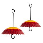 Bird Feeder Baffle Weather Guard for Outdoors, Ant Moat Keep Ants Off Hummingbird Feeders Red Dome Cover Keep Nectar Quality Prevent Snow 8 Inch (2Pack)