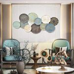 Decor Wishes� Circle Plates Metal Wall Art Traditional Circular Disc Metal Wall Decor For Living Room 3d Metal Wall Decoration For Home Decor