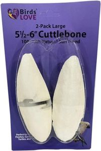 Birds LOVE Natural Cuttlebone – Premium Calcium & Trace Mineral Supplement for Avian Species, Tortoises, and Snails - Pure Cuttlebone for Parakeets, Cockatiels & All Birds - Pack of 2, Size 5.5 to 6"