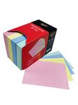 Eastlight A6 Ruled Index Record Card Assorted Colours Pack of 400 Brilliant for Revision Cards in Handy Storage Box