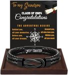 Btysun Graduation Gifts for Grandson, Graduation Gifts for Him 2024 Grandson Bracelets from Grandma Leather Bracelets for Men Infinity Knot High School 5th 8th Grade College Graduation Gift Jewelry