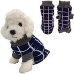 PetVogue Dog Sweater Dog Turtleneck Cable Knit Pullover Warm Pet Sweaters, Blue, Pack Of 1