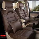 3D Surrounded Luxury Universal PU Leather Car Seat Cover Full Set 7-Seats car seat Cover Front+Rear Cushion,Airbag Compatible,Fit Most car,Truck,SUV (with Head Pillow and Lumbar Pillow)