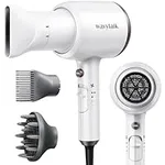 Wavytalk Hair Dryer with Diffuser and Concentrator Professional 1875 Watt Negative Ions Dryer Fast Drying Light and Quiet with Ceramic Technology Nozzle for Women Curly Hair, Matte White