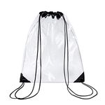 Kanitry New Transparent Drawstring Backpack Women Bagpack Cinch Sack School Tote Gym Bag Sport Pack