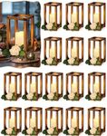 Huquary 32 Pcs Wooden Candle Lanter