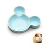 LuckyOpt Hamster Food Bowl, Cute Mouse Shape Ceramic Hamster Water Bowl Easy to Clean, Guinea Pig Bowl Feeding Dish for Small Animals, Hedgehog, Squirrels, Rodents, Sugar Glider (Blue)