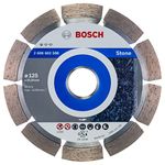 Bosch Professional 1x Diamond Cutting Disc Standard for Stone (for Concrete, Stone, Granite, Ø 125 x 22,23 x 1,6 x 10 mm, Accessories for Angle Grinders)