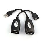 1Goal USB (Male) (Female) to RJ45 Adapter Set-USB to RJ45 LAN Extension Adapter Over Cat5/ Cat5e/ Cat6 Cable