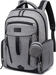 POWER KING Changing Bag Backpack, Large Baby Nappy Diaper Bag, Unisex Travel Back Pack with USB Charging Port & Pacifier Holder for Mom & Dad (Grey)