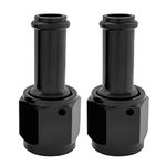 YSIL 6AN Female to 5/16” OD Barb Straight Swivel Aluminum Fitting Adapter Push Lock Hose End Connector Black 2PCS