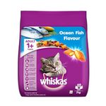 Whiskas Adult (1+ Years) Dry Cat Food, Ocean Fish Flavour, 3 kg, Contains 41 Essential Nutrients, Complete & Balanced Nutrition for Adult Cats