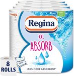 Regina XXL Absorb Kitchen Towels – 8 Rolls Per Pack, Super Absorbent 2-ply Kitchen Towels, 75 Sheets Per Roll, Extra-large Sheets, 50% More Absorbent Than Previous XXL Products, Easy Open Pack