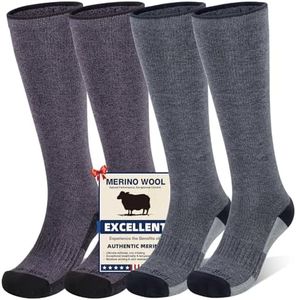 Iambamboo Merino Wool Compression Socks for Women&Men 15-20mmHg Knee High Breathable Socks for Flying, Athletic, Travel - 2 Pack