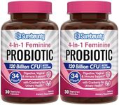 Surebounty Probiotics for Women, 120 Billion CFU 34 Strains, Prebiotics, Digestive Enzymes, Cranberry, 4-in-1 Feminine Probiotic, Digestive, Vaginal, Immune Support, 60ct (Pack of 2)