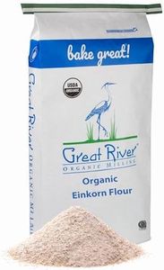 Great River Organic Milling Organic Einkorn Flour | Ancient Whole Wheat Flour | Non-GMO, Kosher, High-Protein | Nutrient-Rich, Healthier All-Purpose Flour Alternative for Baking | 25 Lb (Pack of 1)
