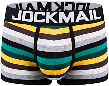 JOCKMAIL Boxer Men Underwear Men Boxer Rainbow Mens Bodysuit Trunks Pants Breathable Underpants, Black, Large