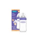 Lansinoh Glass Baby Bottle with NaturalWave Teat (160 ml), Anti-colic, Premium heat & thermal shock-resistant glass, Slow Flow soft & flexible silicone teat, teats are BPA & BPS free, purple