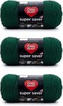 Red Heart Super Saver Hunter Green, 3 Pack of 7oz/198g-Acrylic-#4 Medium-364 Yards, Knitting/Crochet