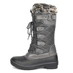 DREAM PAIRS Women's DP Warm Faux Fur Lined Mid Calf Winter Snow Boots,Size 9,Ava-grey,DP-AVALANCHE